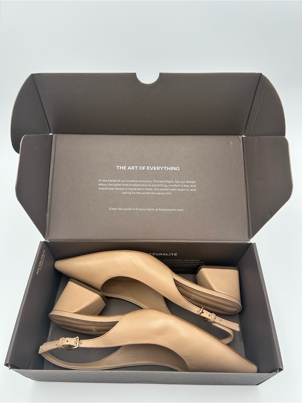 Franco Sarto Pointed Toe Block Heel Slingback Pumps